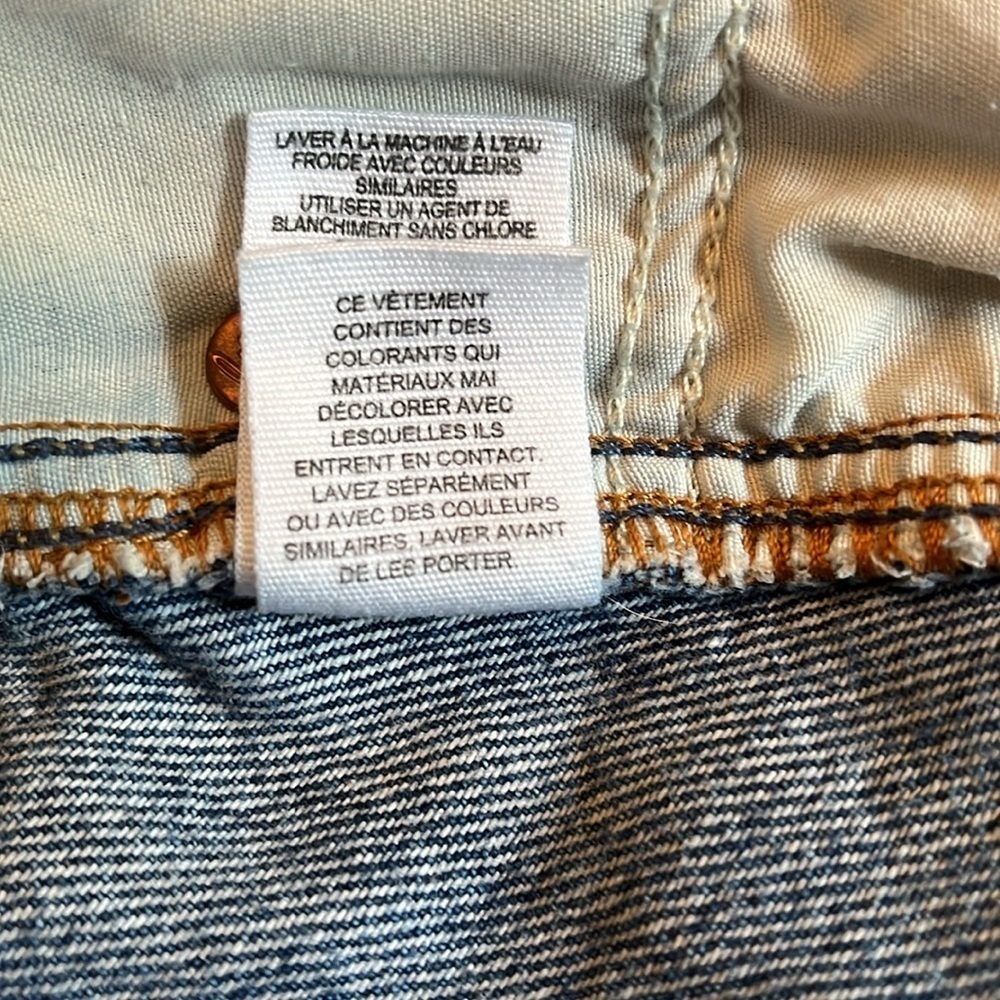 We The Free Breezy Button Fly Denim Jean Raw Hem Distressed Mini Skirt 25 - Picture 11 of 13